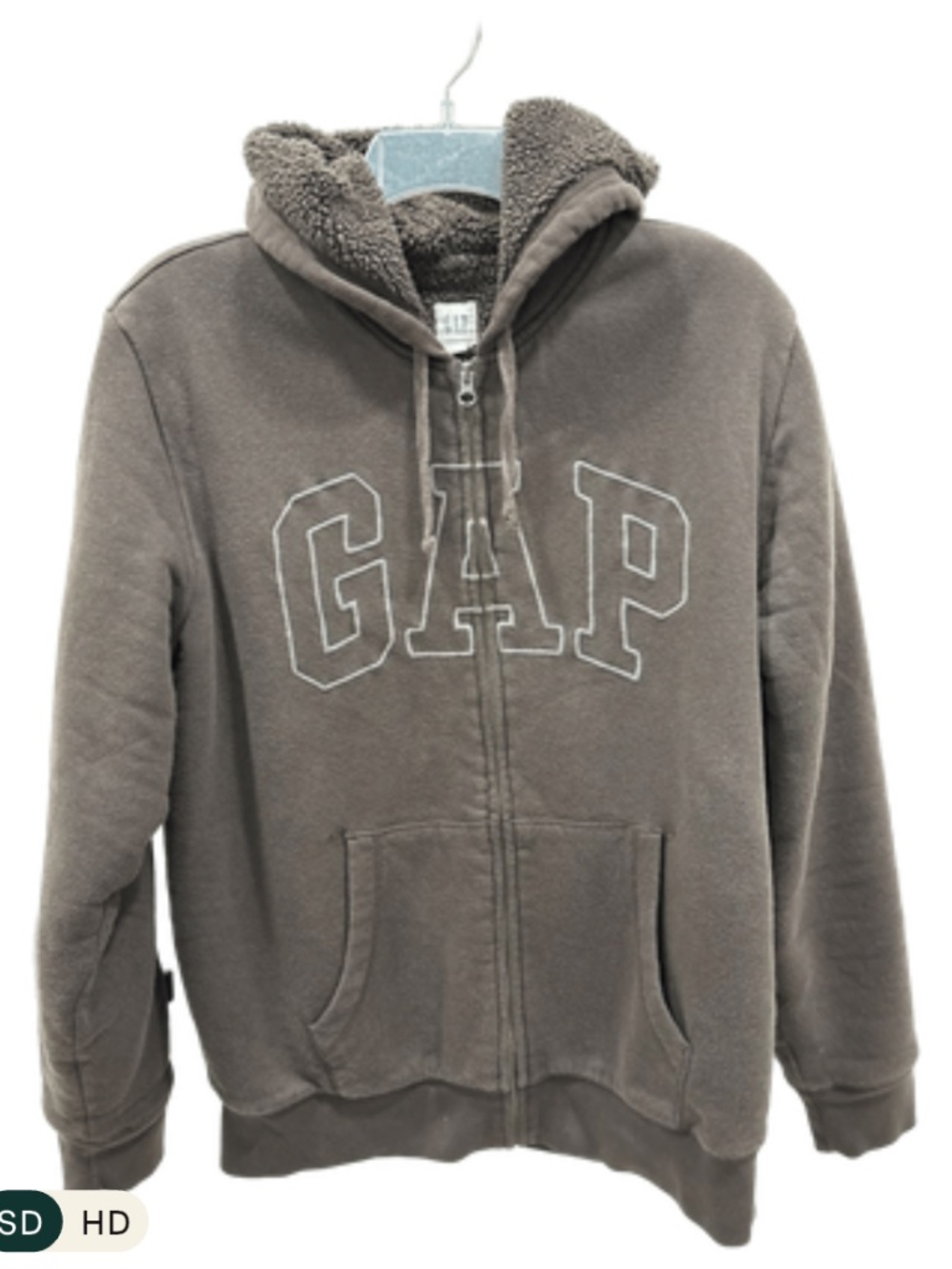 🤎 GAP Arch Logo Sherpa Zip-Up Hoodie — Terra Brown - Picture 2 of 5